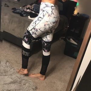 Pink Leggings with Mesh at Ankle